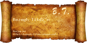 Bezegh Titán névjegykártya